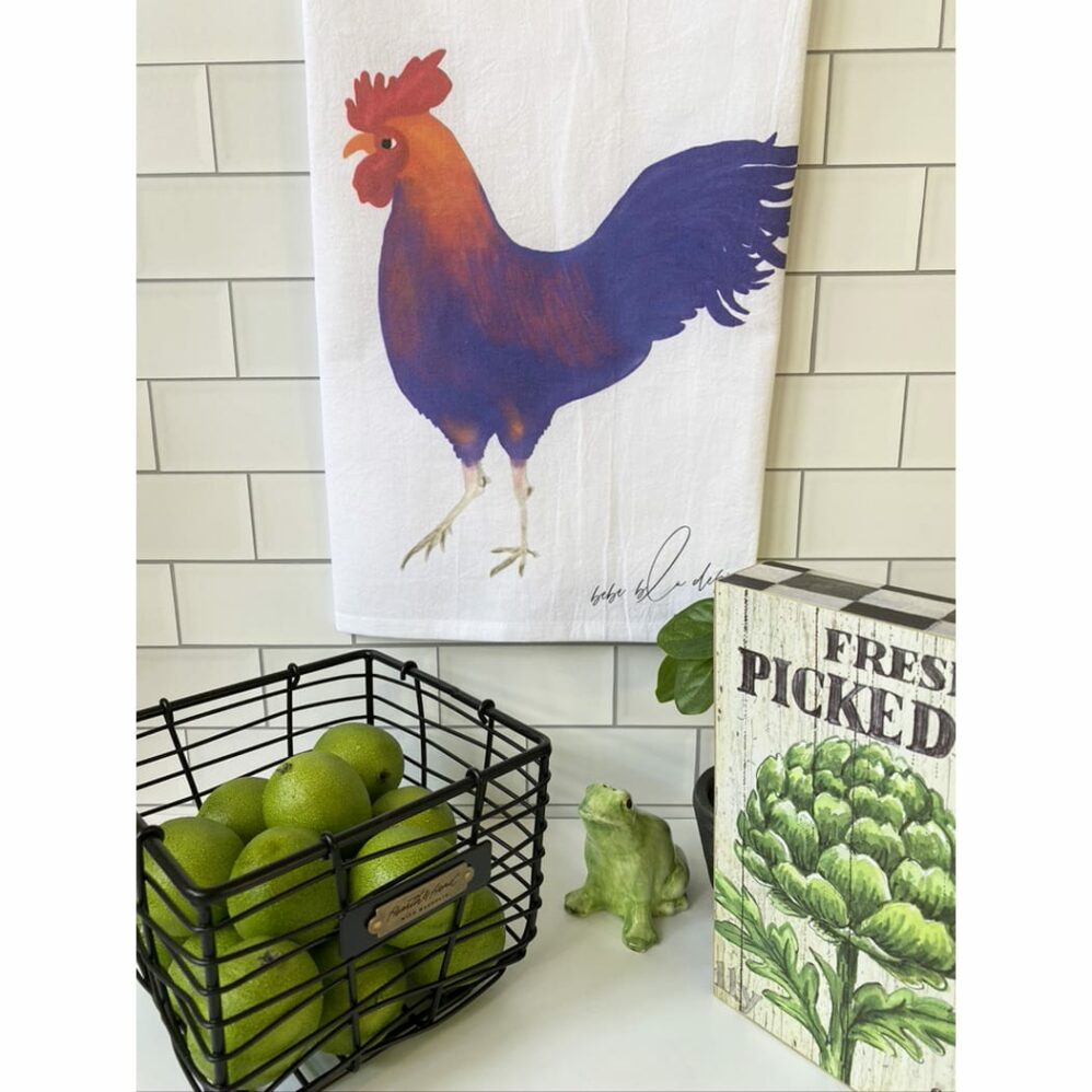 Colorful Rooster Flour Sack Towel