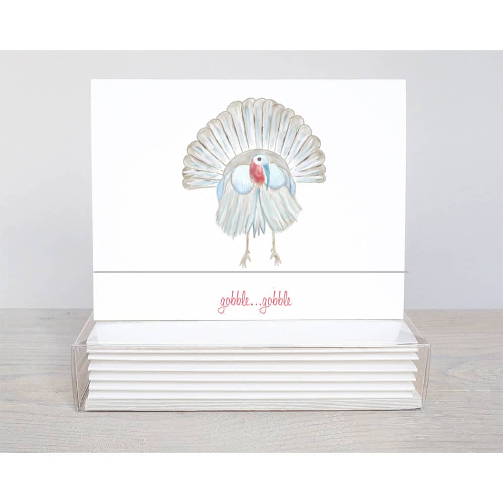 colorful turkey note card