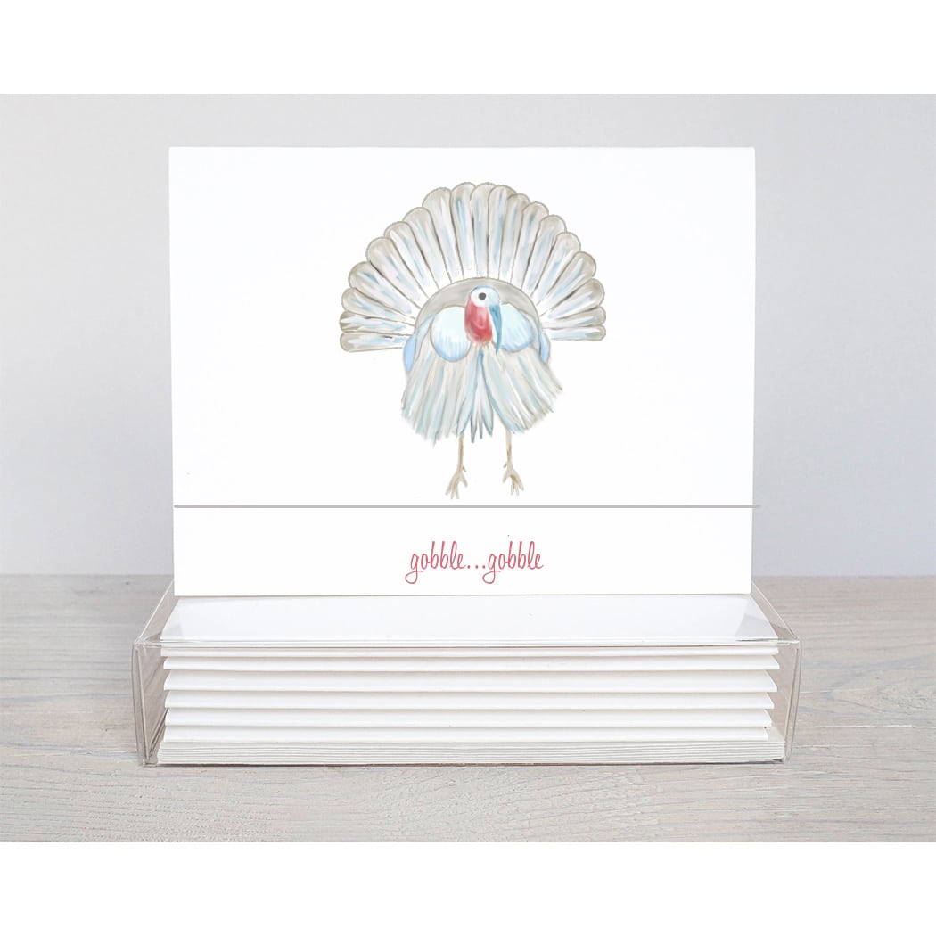 colorful turkey note card