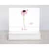 pink coneflower with a bee hovering by on a thank you note card