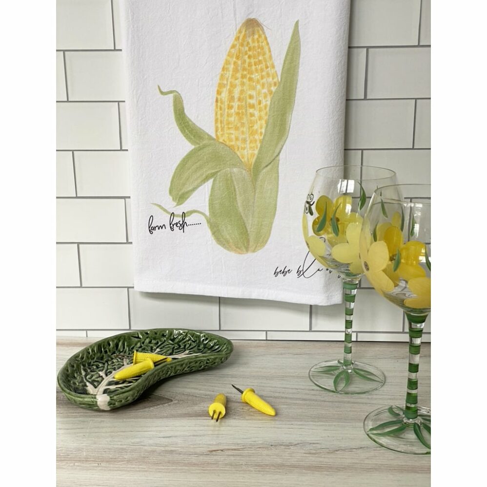 corn on the cob flour sack towel