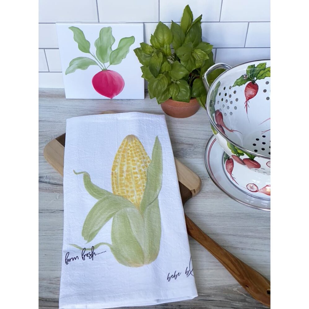 corn on the cob flour sack towel