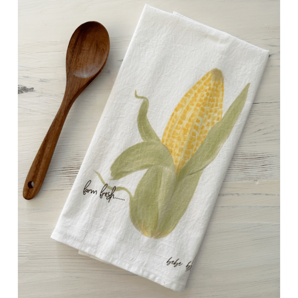 corn on the cob flour sack towel