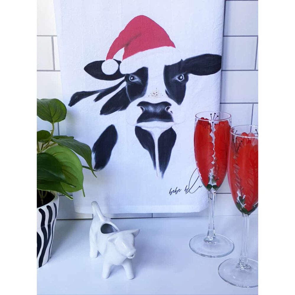 Cow Holiday Flour Sack Towel