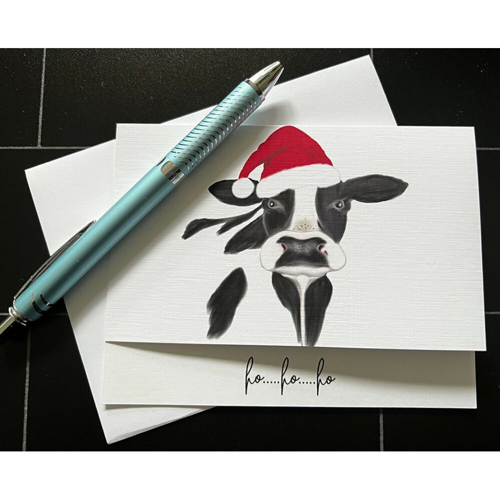 cow holiday note cards