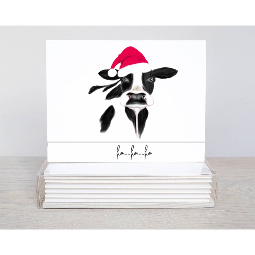 cow holiday note cards