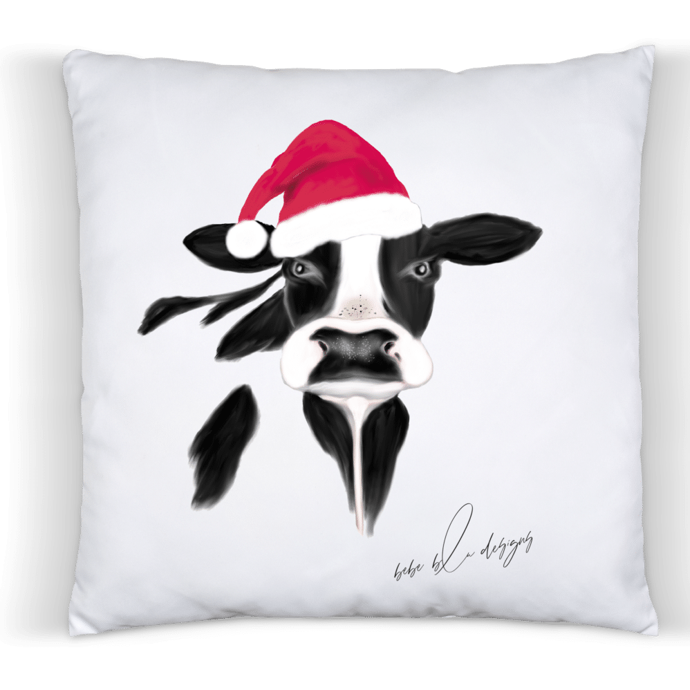 cow holiday pillow