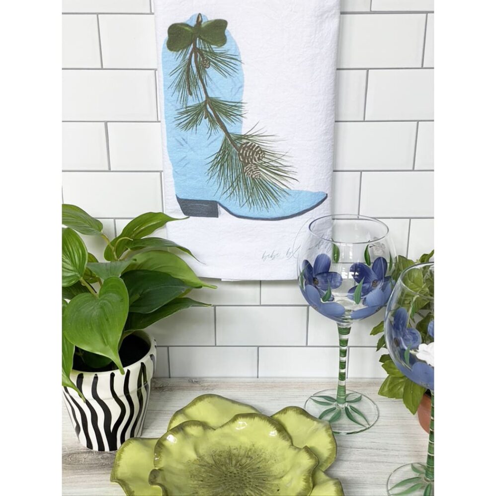 Cowboy Boot Holiday Flour Sack Towel