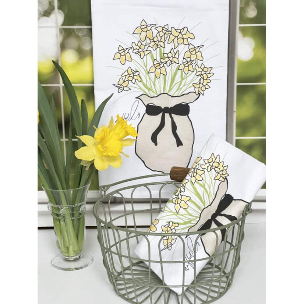 daffodil flour sack towel