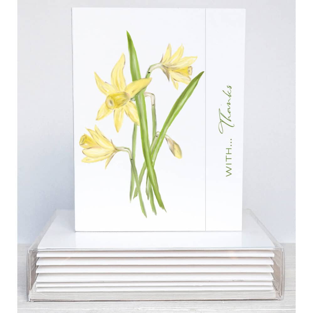 daffodil thank you note card