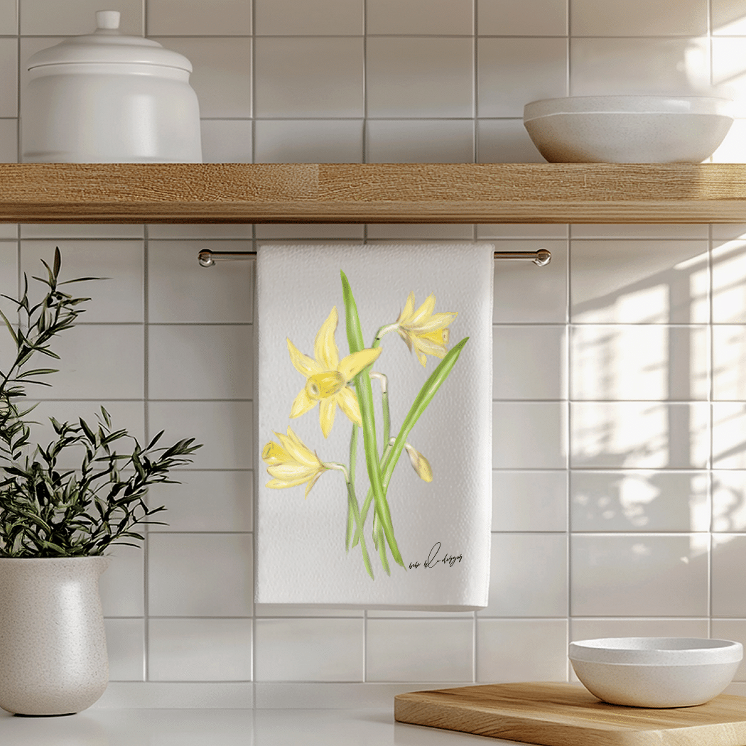 daffodils towel