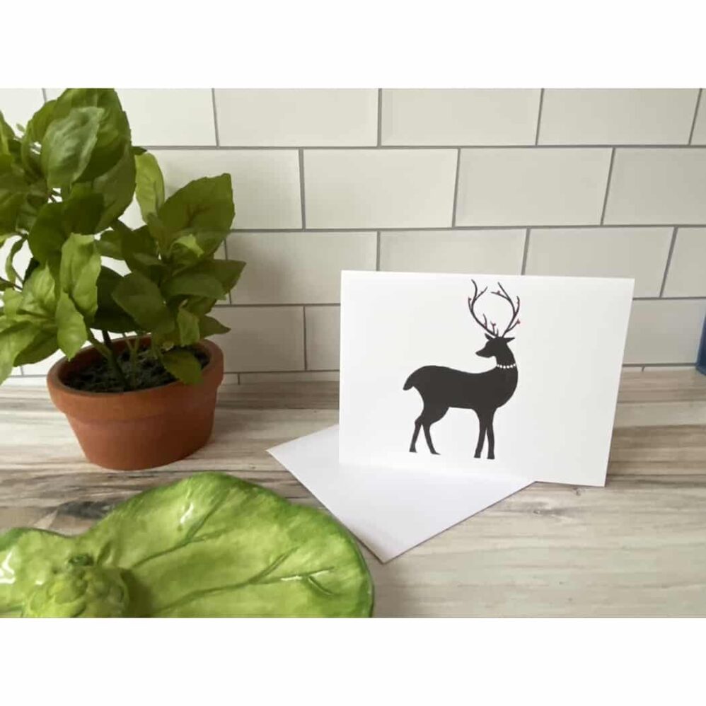 deer silhouette note cards