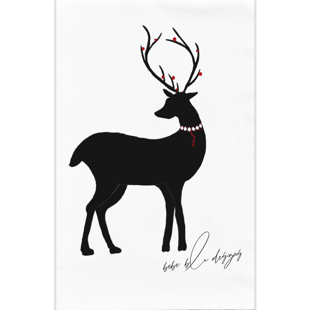 deer silhouette flour sack towel