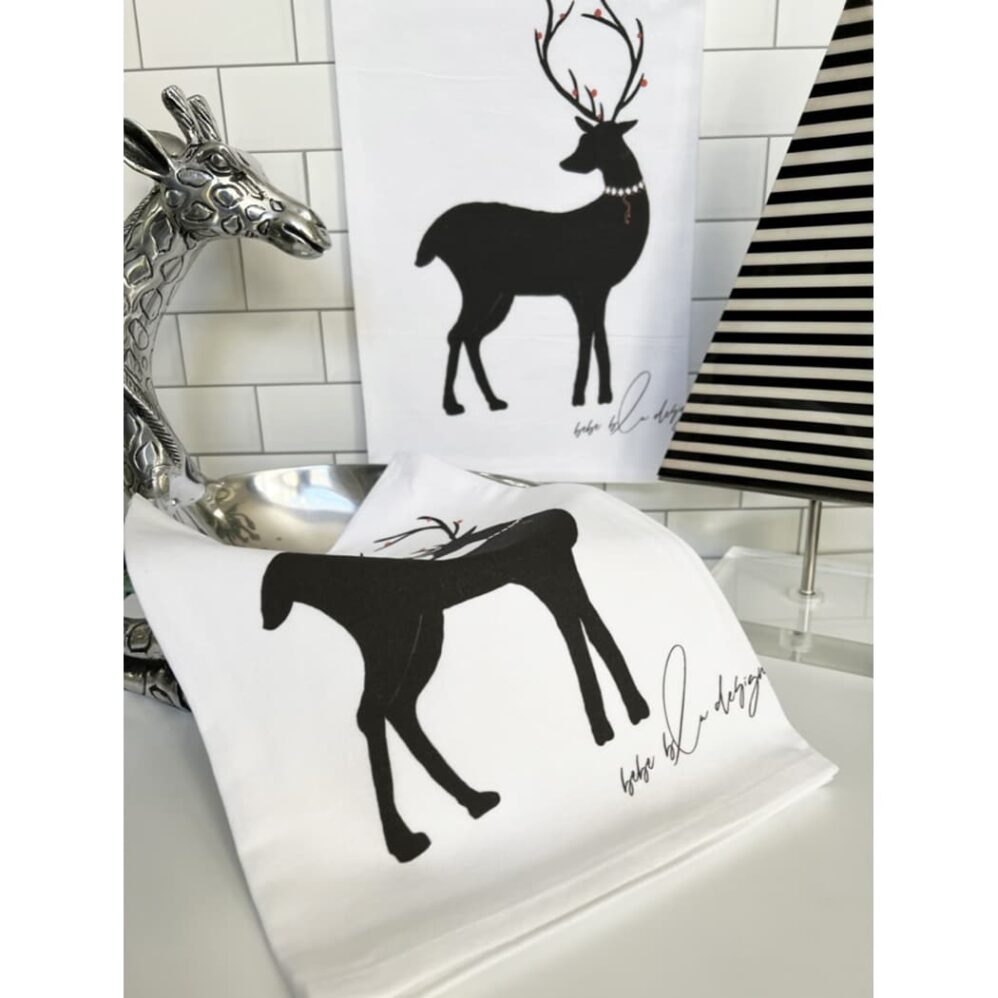 deer silhouette flour sack towel