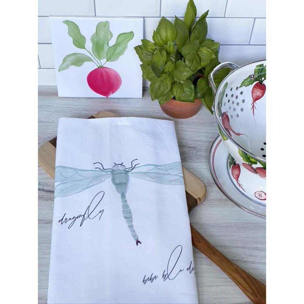 dragonfly flour sack towel