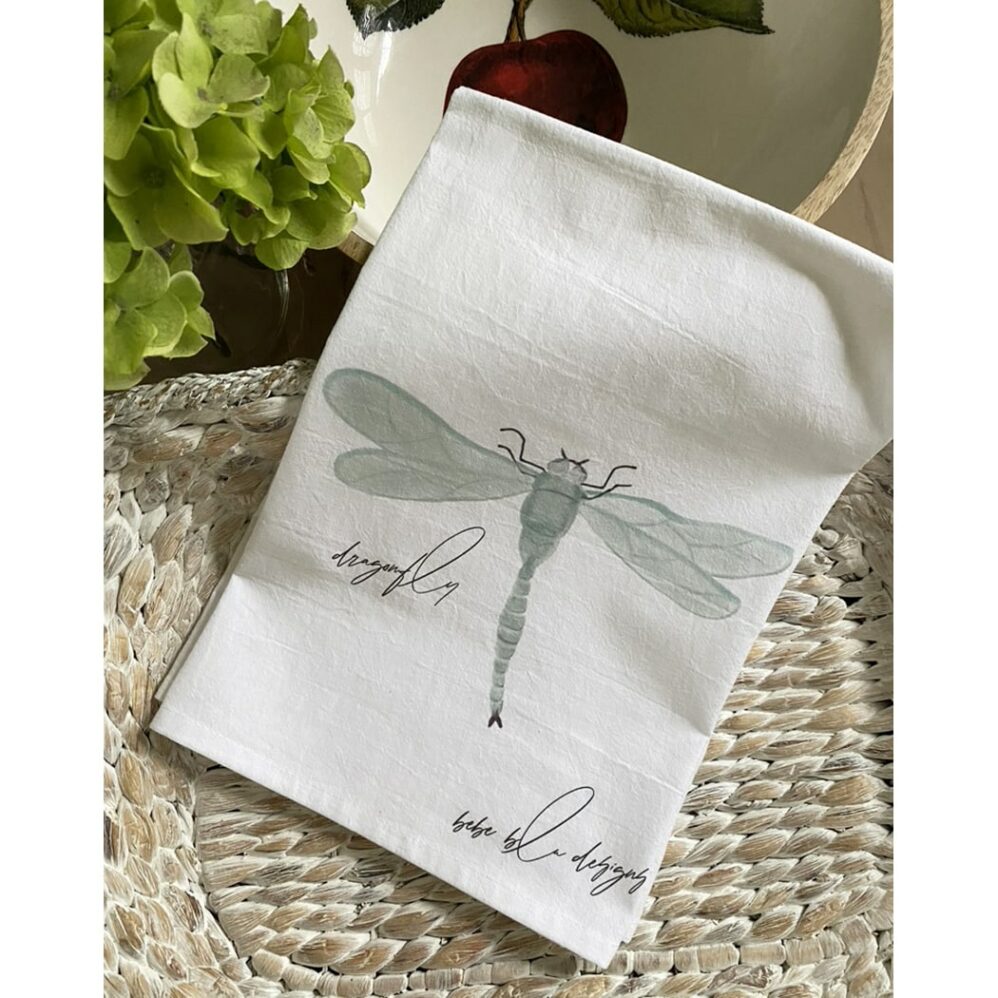 dragonfly flour sack towel