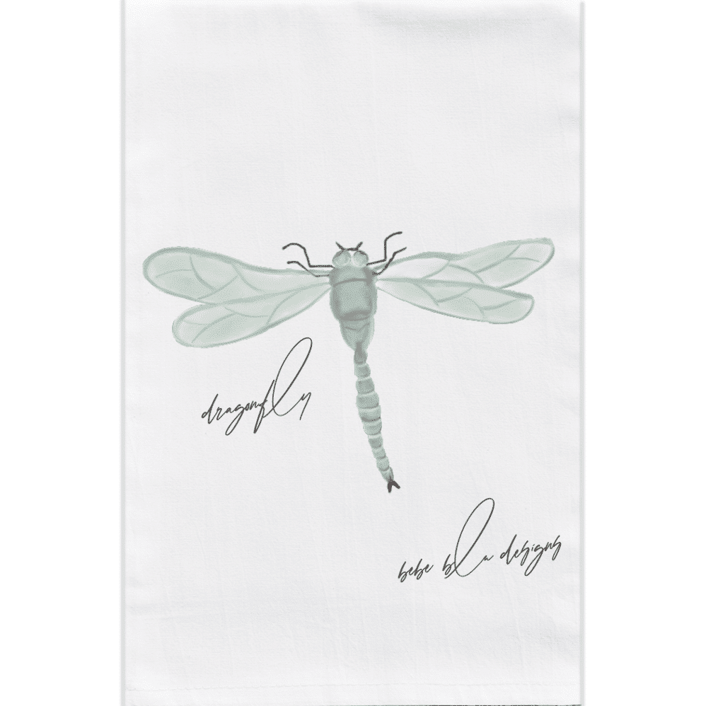 dragonfly flour sack towel