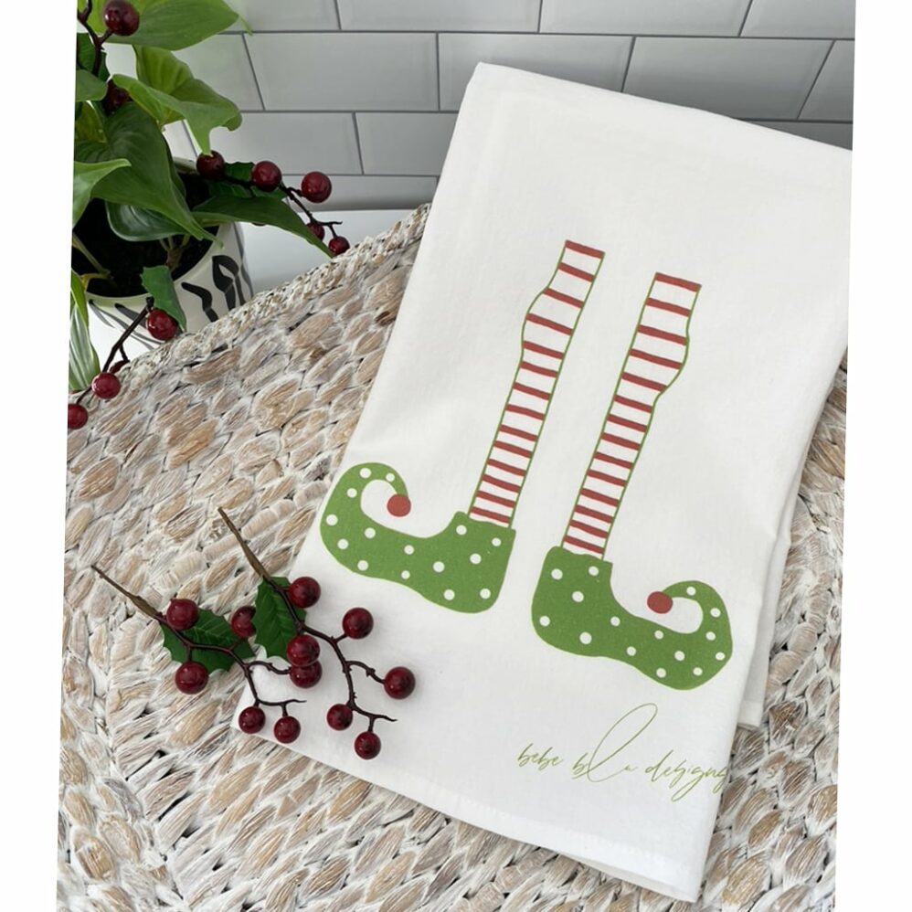 elf legs flour sack towel