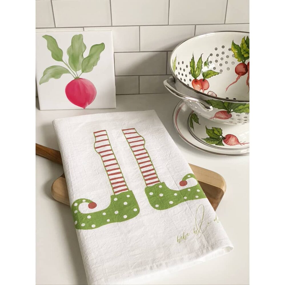 elf legs flour sack towel