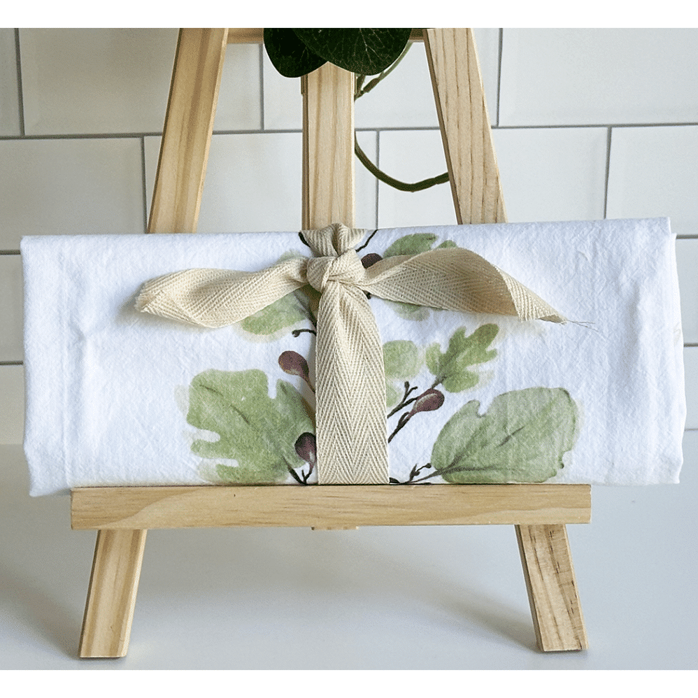 fig tree flour sack towel wrapped