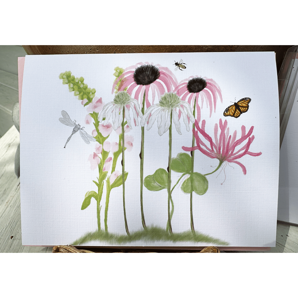 flower garden note card