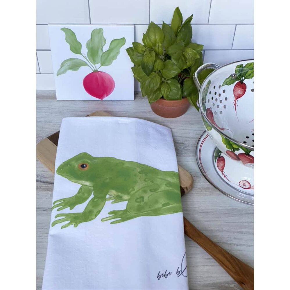 frog flour sack towel