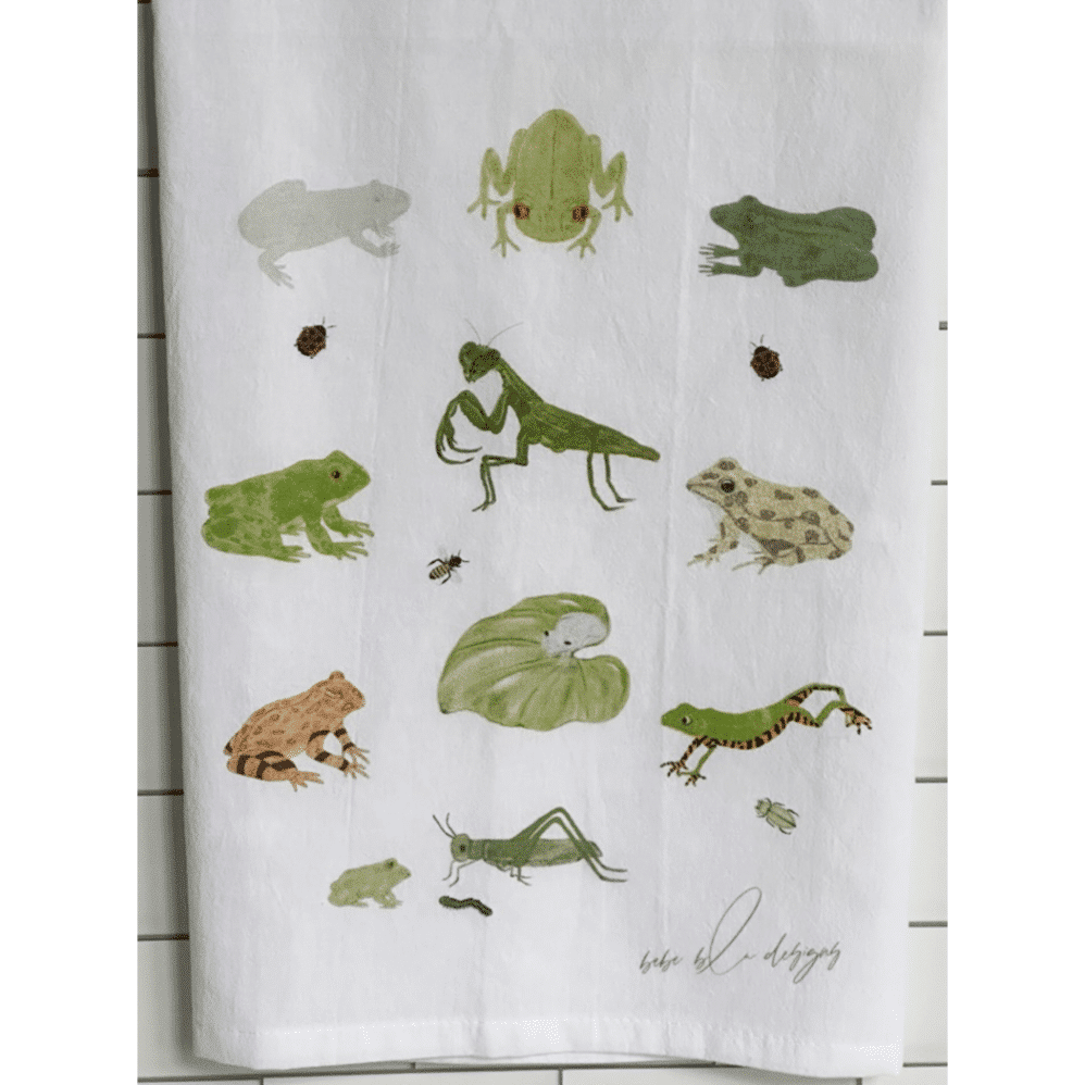 frog and friends flour sack towel 2