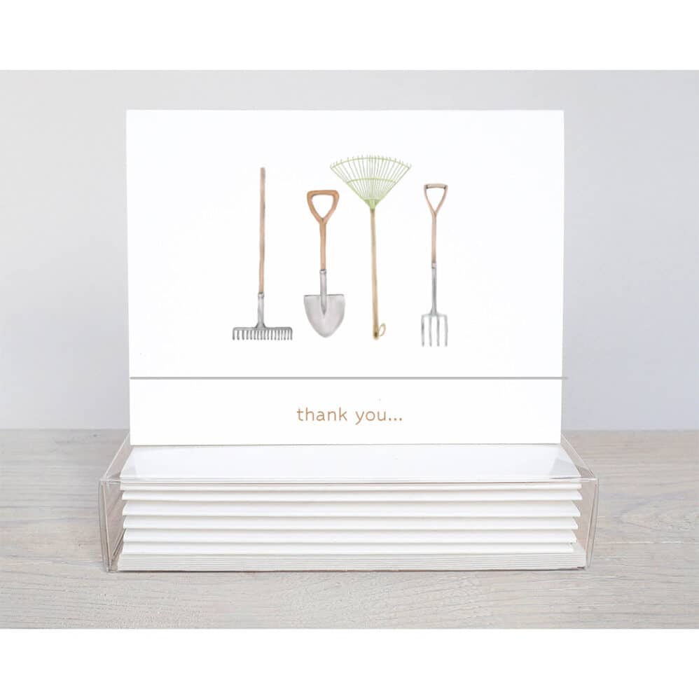 garden tools thank you note cards