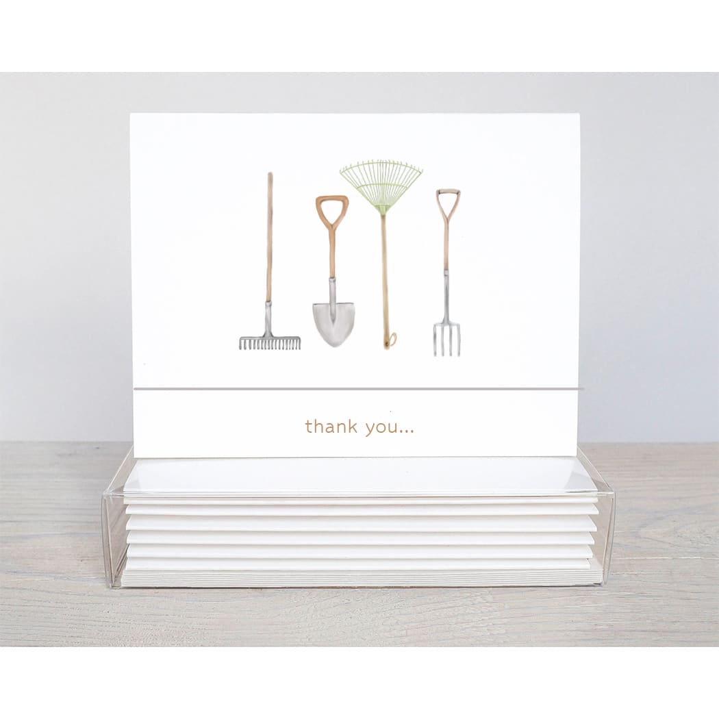 garden tools thank you note cards