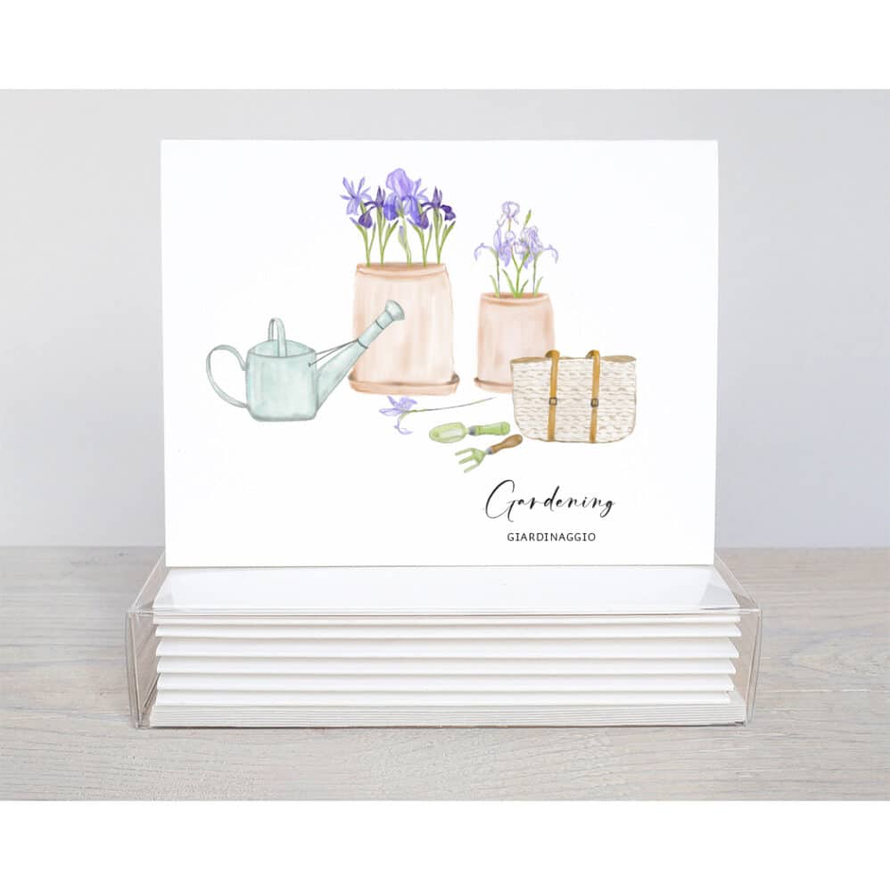 gardening giardinaggio note cards