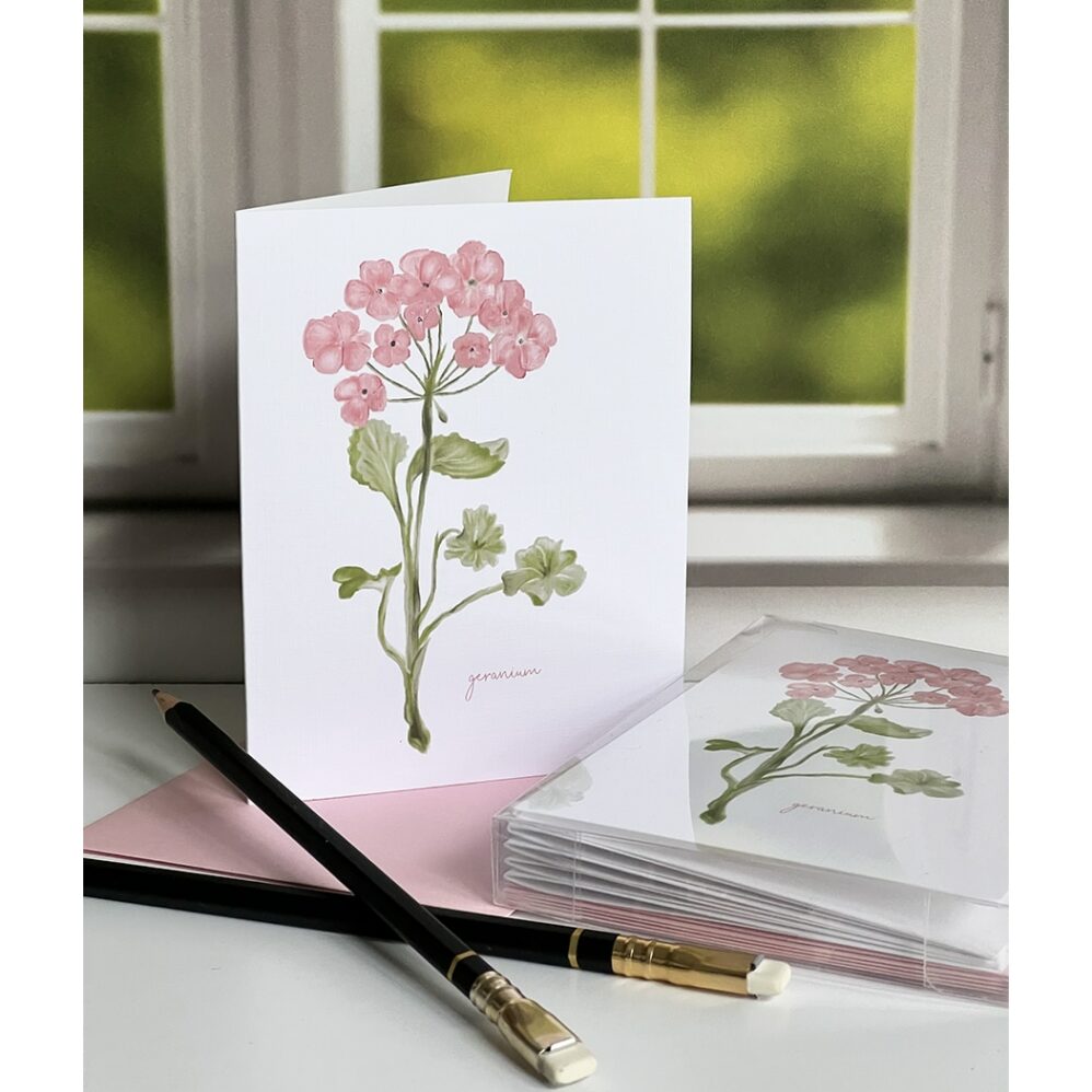 geranium note card