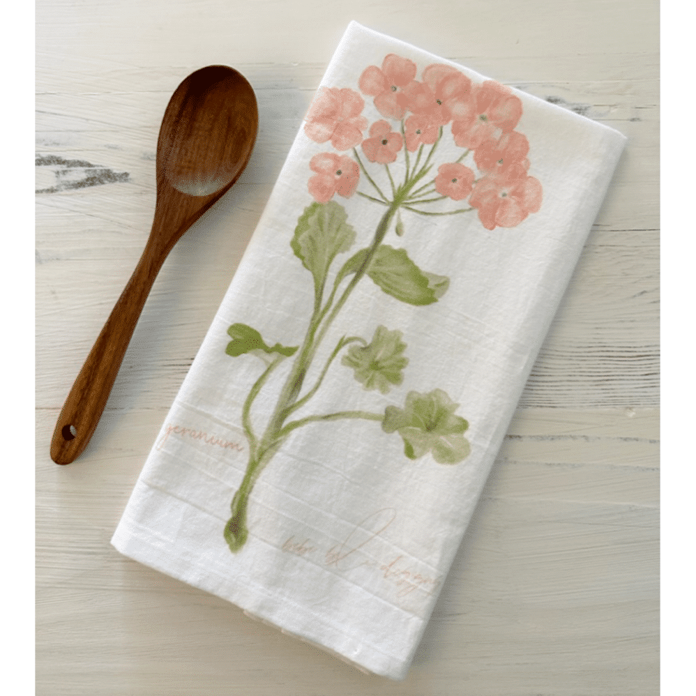 geranium flour sack towel