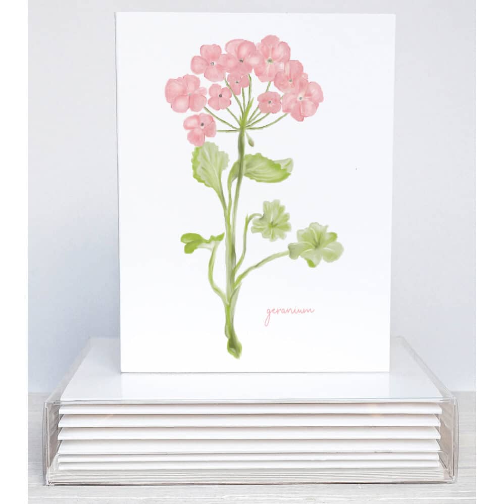 geranium note card