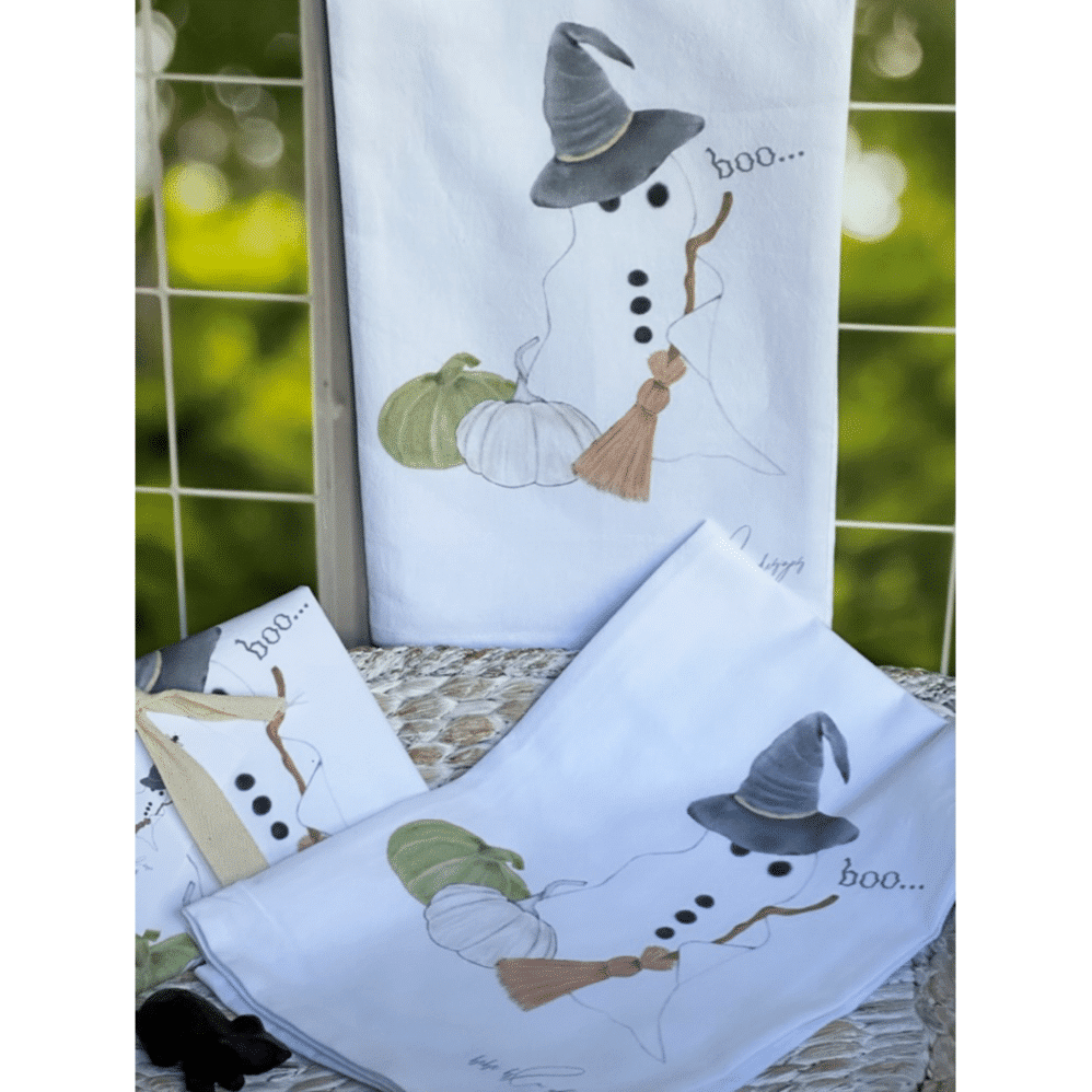 ghost boo flour sack towel