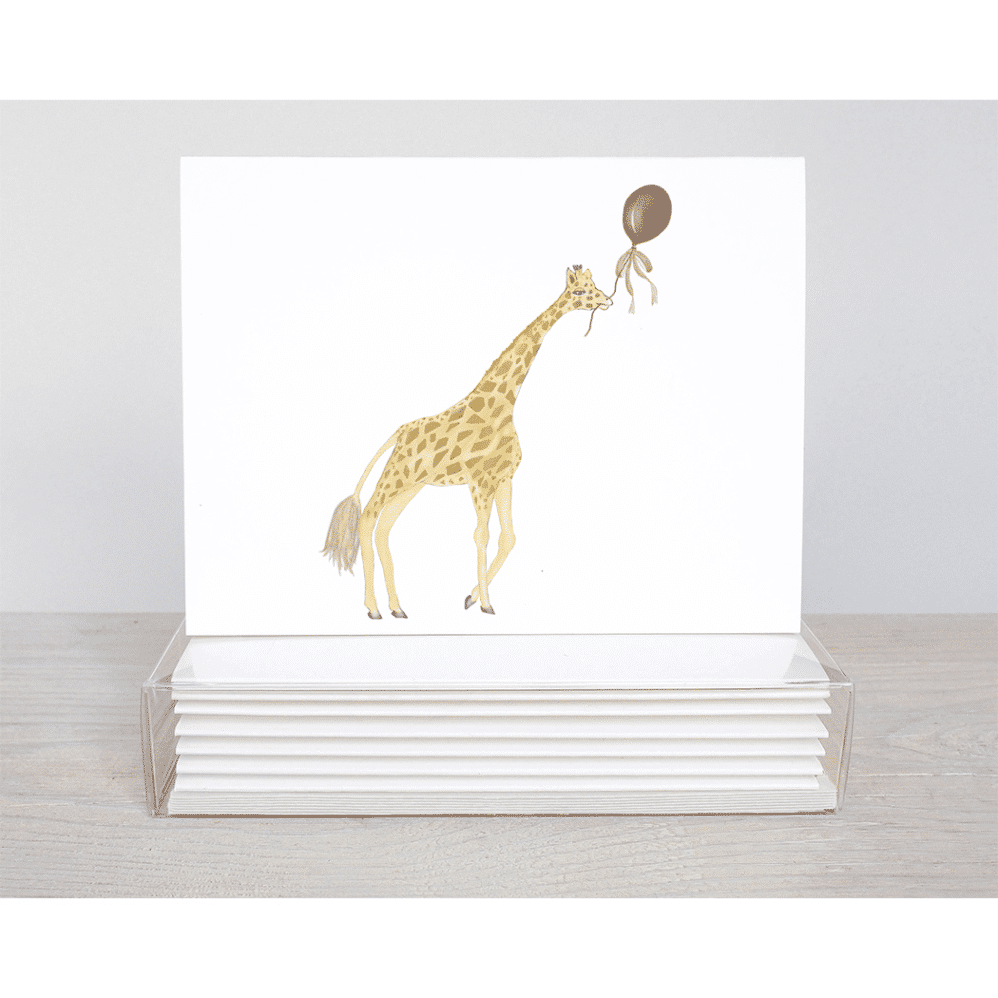 giraffe celebrate note cards