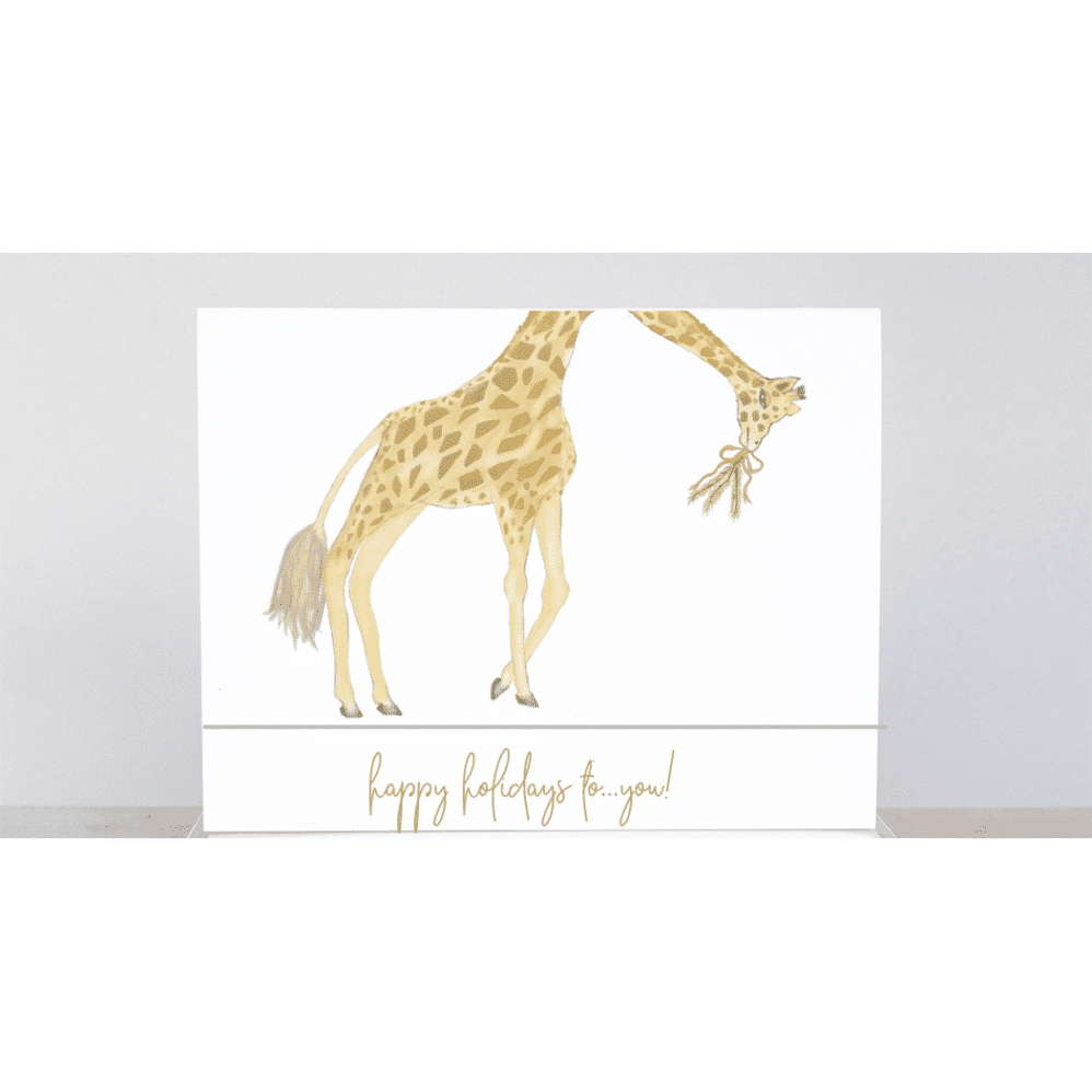 giraffe happy holidays card