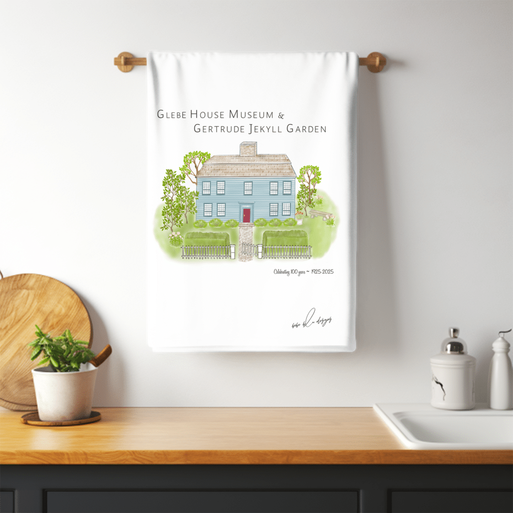 glebe house towel bar mock up glebe house museum & Gertrude Jekyll flour sack towel