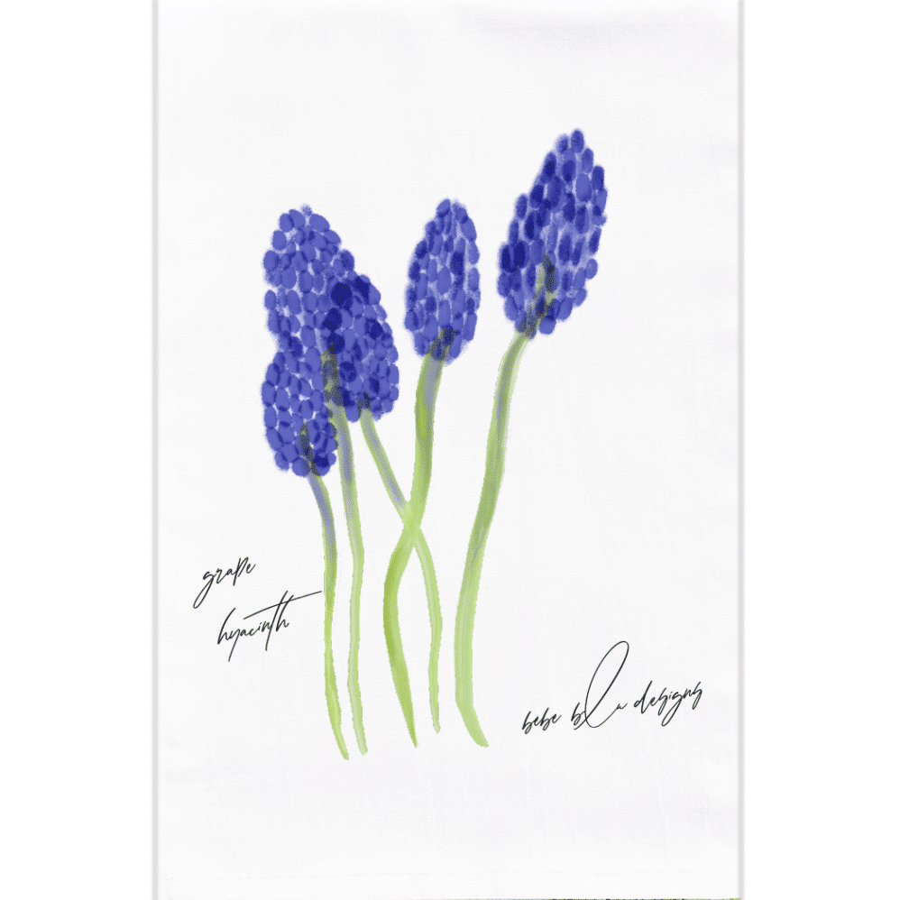 grape hyacinth flour sack towel