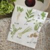 green herbs flour sack towel