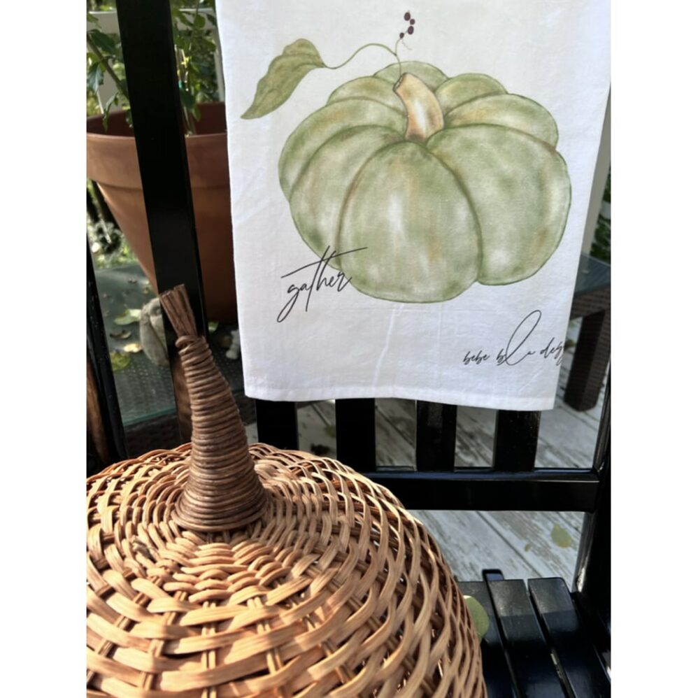 green pumpkin outside 2