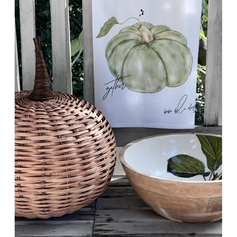 Green Heirloom Pumpkin Flour Sack Towel