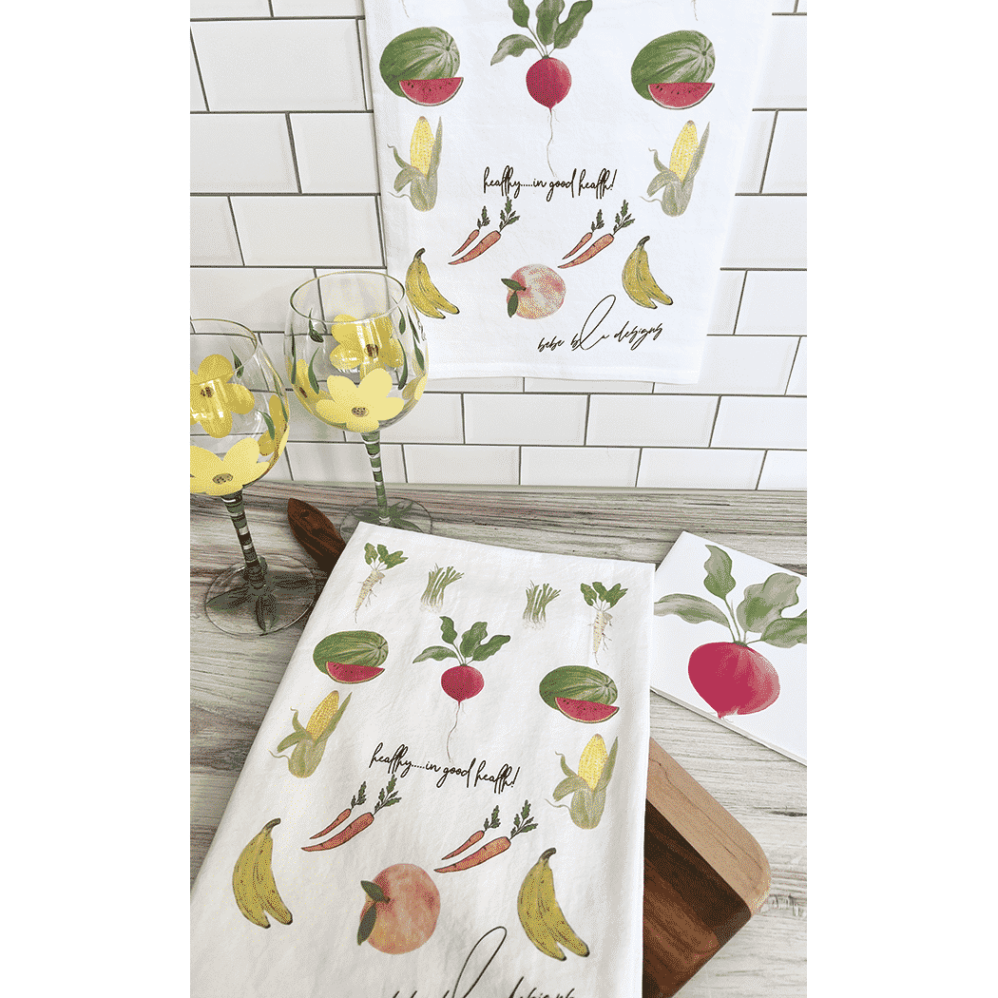 healthy in good health flour sack towel