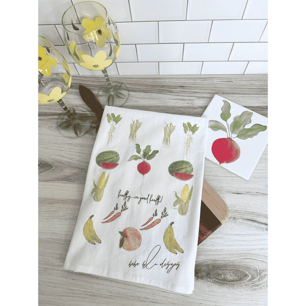 healthy in good health flour sack towel