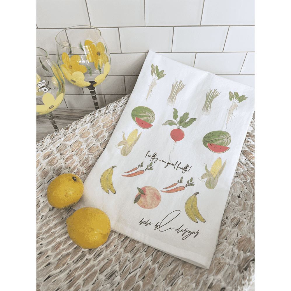 healthy in good health flour sack towel