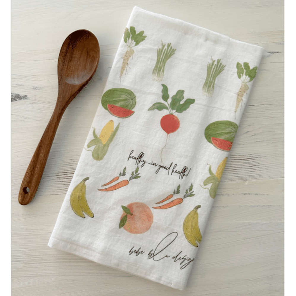 healthy in good health flour sack towel