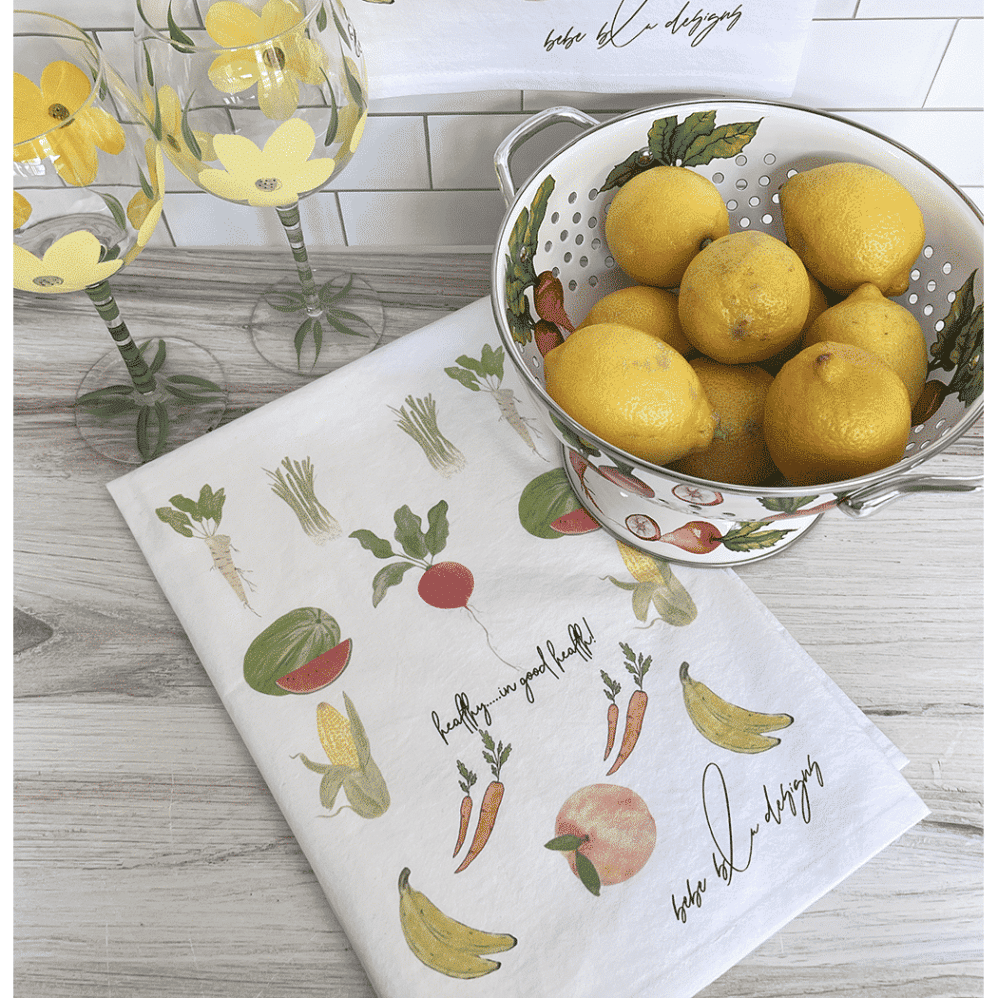 healthy in good health flour sack towel