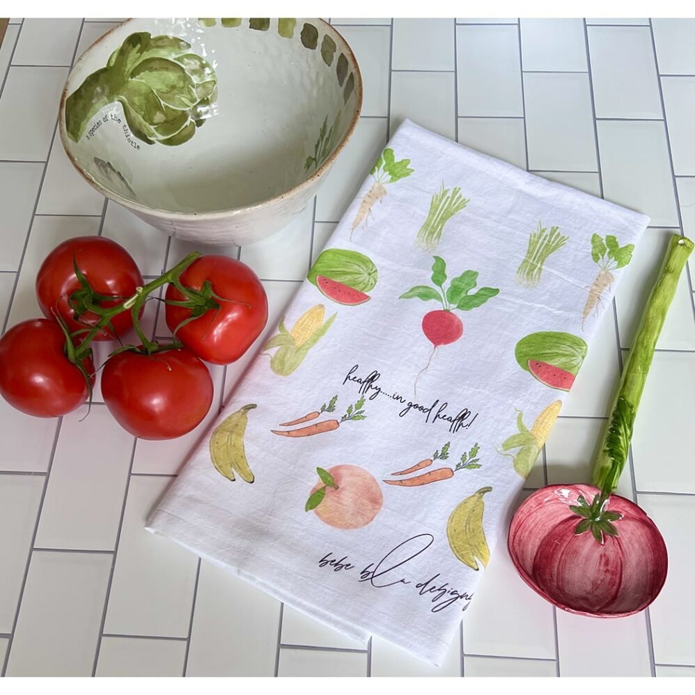 healthy in good health flour sack towel