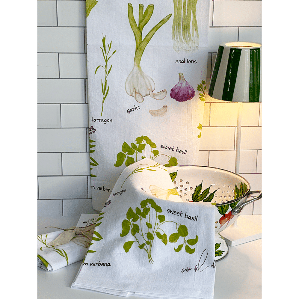 herbs full design flour sack towel radish