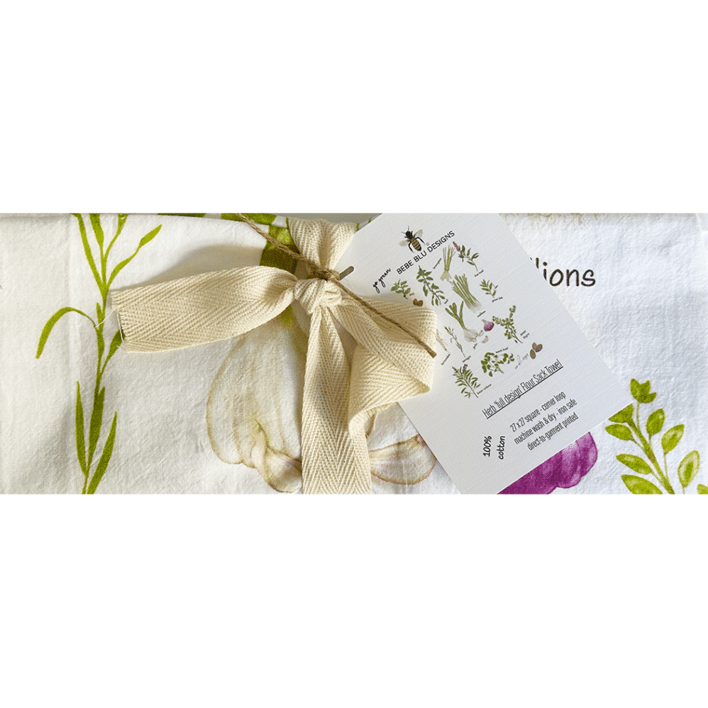 herbs full design flour sack towel wrapped