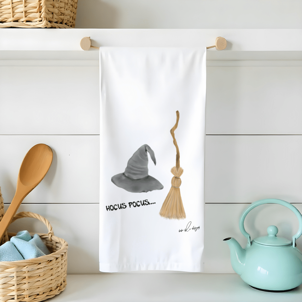 hocus pocus flour sack tea towel